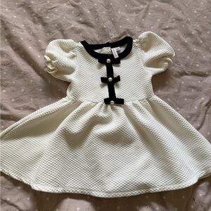 Janie and Jack Cream Dress with Black Trim